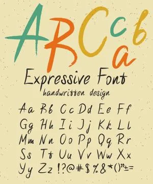 Expressive handwritten font design Stock Illustration