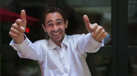 Expressive happy surprised man Video stock 42348334