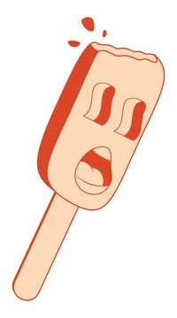 Expressive ice cream Ilustração Stock