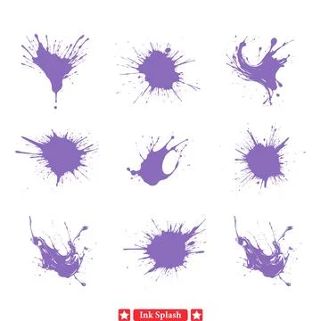 Expressive Ink Splash Vector Bundle  Infuse Your Designs with Energy and Moti Stock Illustration