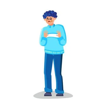 Expressive Man Disgust Feeling Loathing Vector Illustration Ilustración de archivo