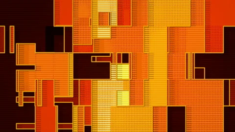 Expressive movement of flat rectangular shapes. 3d render loop animation. 4K UHD Stock Footage 151276880