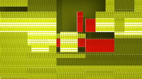 Expressive movement of flat shapes. Isometric abstract 3d loop animation. HD Stockbeeldmateriaal 124116377