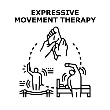 Expressive movement therapy for physical and emotional well being Stock Illustration