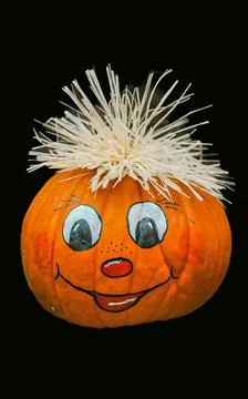 Expressive Painted Pumpkin Stock Photos