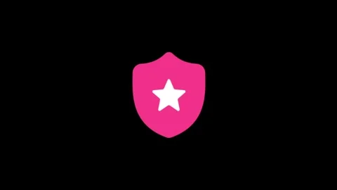Expressive Pink Star Shield Emblem Against a Dark Background Stock-Footage 341917821