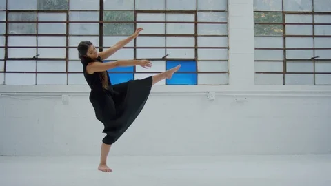 Expressive Professional Dancer Performs Choreography Beautifully Stock Footage 122492183