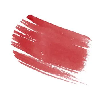 Expressive red brush stroke created as a hand-painted watercolor illustration Stock Illustration