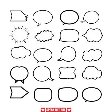 Expressive Speech Bubble Collection  Vector Silhouettes Stock Illustration