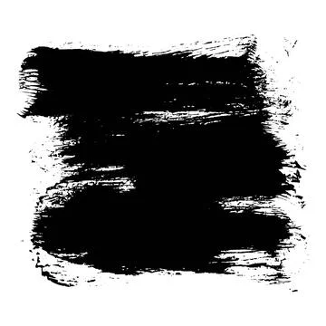 Expressive square textured black ink stain Stock Illustration