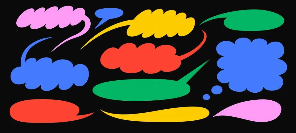 Expressive talk bubbles collection. Chat illustration. Stock Illustration