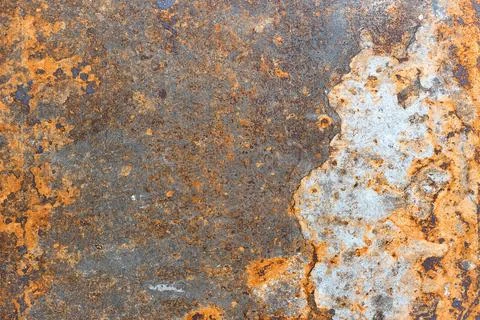 Expressive texture of rust on a metal sheet. Stock Photos