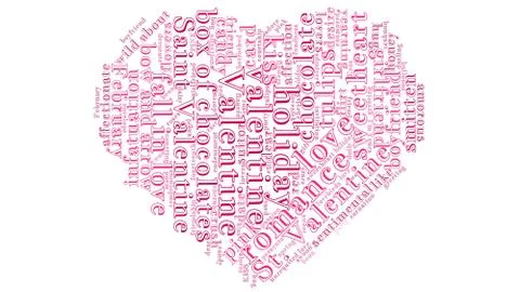 Expressive Word Cloud for a Valentine Stock Illustration