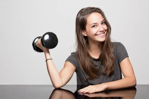 Expressive young brunette. Stock Photos