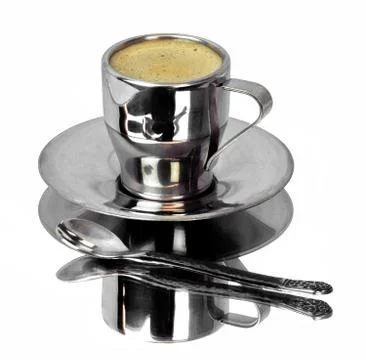 Expresso cup with reflection Stock Photos