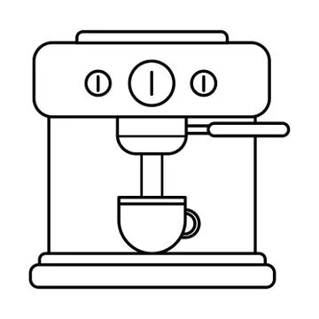 Expresso machine over a white background Stock Illustration