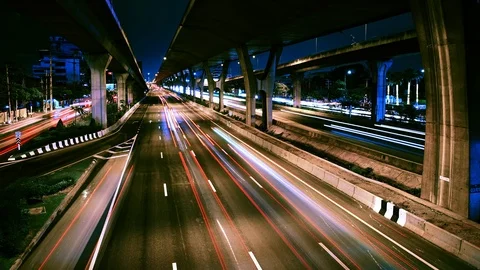 Expressway Evening Loop Time Lapse Video stock 126958891