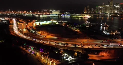 Expressway of Miami with traffic Stock Footage 232725574
