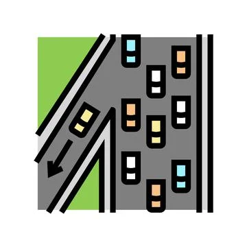 Expressway road color icon vector illustration Stock Illustration