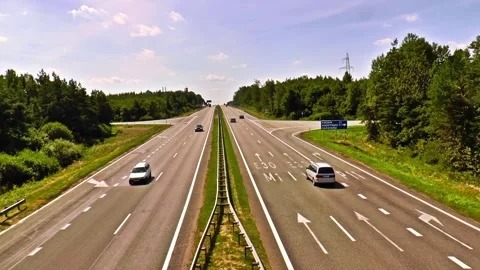 Expressway on a sunny day. fast playback Stock Footage 159763175