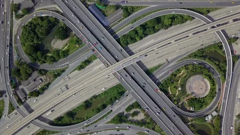Expressway top view. Stock Footage 87924823