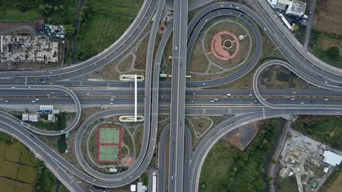 Expressway top view. Stock Footage 87980644