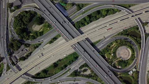 Expressway top view. Stock Footage 87983805