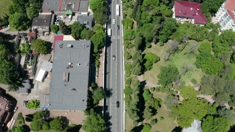Expressway top view, Road traffic an important infrastructure in Sochi, Russia Vidéo 146837457