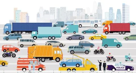 Expressways in a big city Stock Illustration