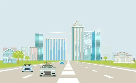 Expressways in a big city Stock Illustration