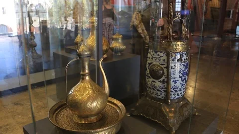 Exquisite antique oriental decor items Stock Footage 95854460