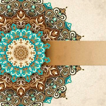 Exquisite arabesque card 스톡 일러스트