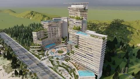 Exquisite Design Immerse Yourself in the Top-Class Architecture of our Beac.. Illustrazione stock