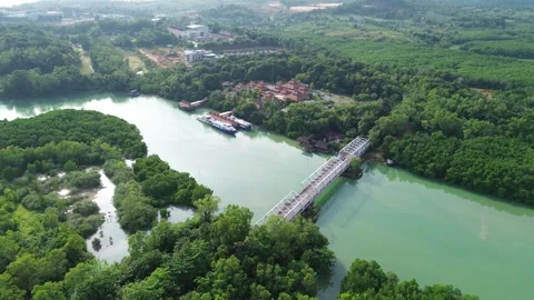 Exquisite Drone Vision of a Meandering River Through Tropical Greenery 스톡 동영상 325187078