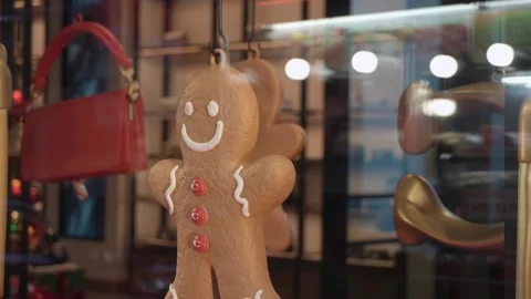 An exquisite Festive Holiday Window Display featuring Stylish Handbags along Video stock 295071725