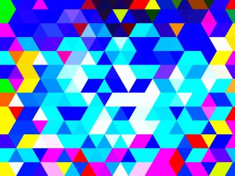 An exquisite geometric pattern of colorful triangles Illustrazione stock