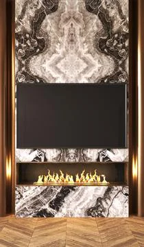 Exquisite interior design with a mesmerizing marble backdrop, accentuated by a Stock Illustration