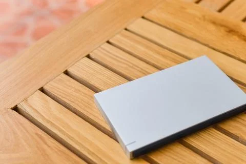 Exquisite mobile hard disk closeup Foto stock