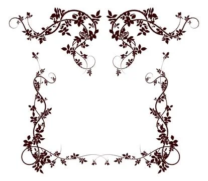Exquisite pattern climbing plant rose hips frame Stock-Illustration
