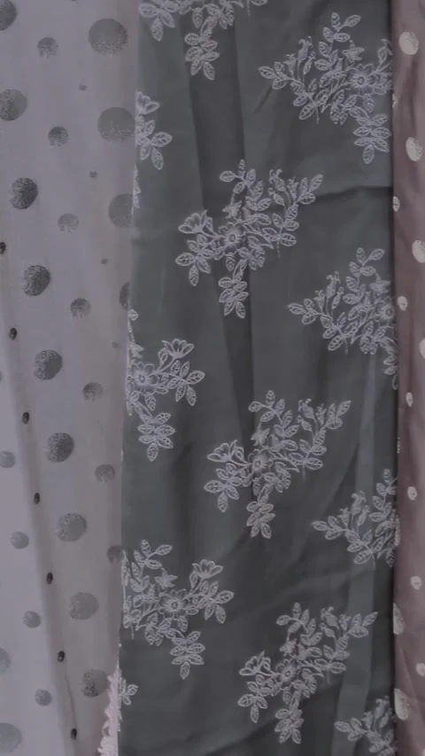 Exquisite Patterned Fabrics Displayed in Soft Hues Stock Footage 341068523