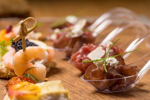 Exquisite selection of luxury appetizer Stock Photos