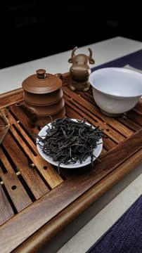An exquisite setup for a tea ceremony featuring loose leaf tea along with Stock Photos