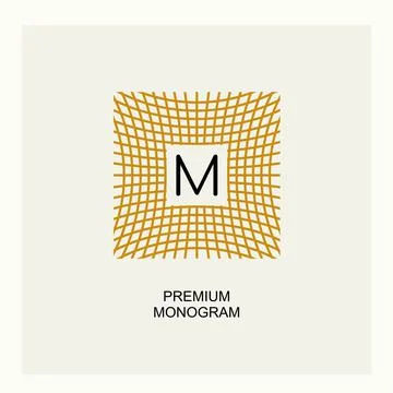 Exquisite template for creating a monogram, emblem, logo. Intertwined spider web Stock Illustration