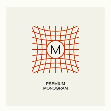 Exquisite template for creating a monogram, emblem, logo. Intertwined spider web Stock Illustration