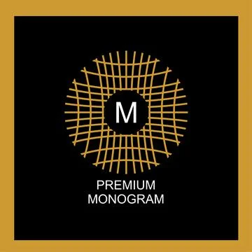 Exquisite template for creating a monogram, emblem, logo. Intertwined spider web Stock Illustration