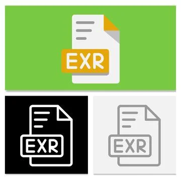Exr document type icons collection Illustrazione stock
