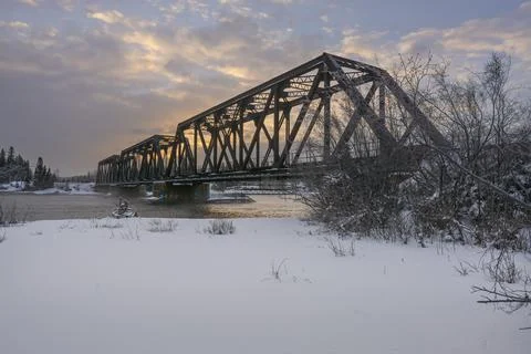 Exshaw Train Bridge Stock Photos