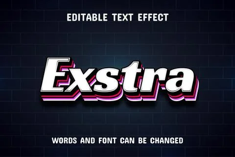 Exstra text - editable text effect Stock Illustration