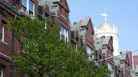 EXT BRICK STEEPLE Stock Footage 182951687