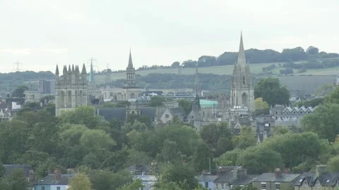 Ext Day Oxford - medium long shot of city Stock Footage 170558993